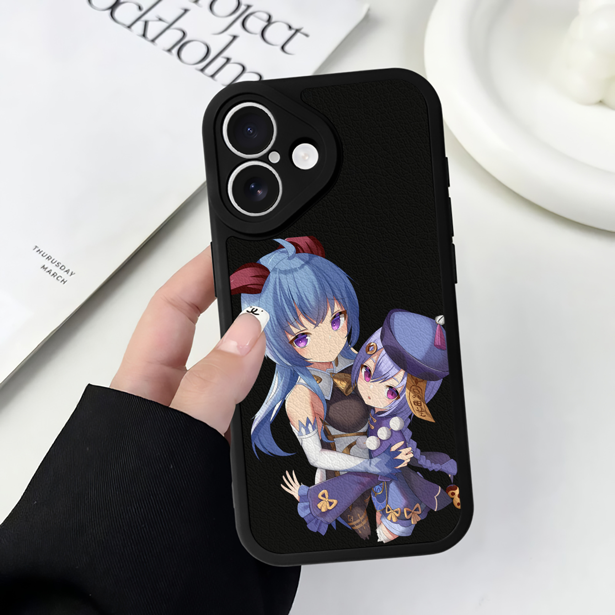 げんし神 甘雨 かんう genshin Ganyu 【iPhone 16シリーズ対応】シリコンスマホケース（レザー調） 材質：シリコン